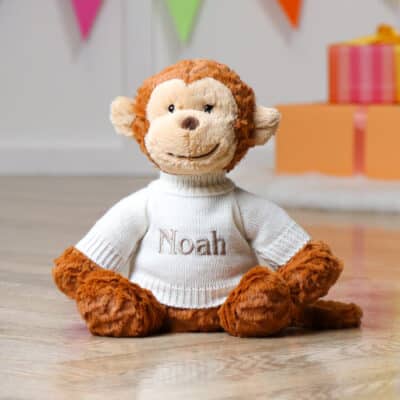 Personalised Jellycat fuddlewuddle monkey soft toy Jellycat