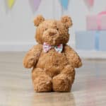 Personalised Jellycat bartholomew medium bear with Liberty London betsy pink flowers print bow tie Christmas Gifts 3