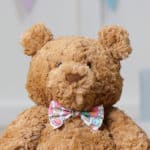 Personalised Jellycat bartholomew medium bear with Liberty London betsy pink flowers print bow tie Christmas Gifts 5