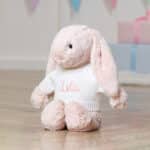 Personalised Jellycat blush pink bashful bunny soft toy Baby Shower Gifts 3