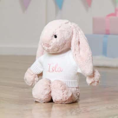 Personalised Jellycat blush pink bashful bunny soft toy Personalised Soft Toys