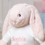 Personalised Jellycat blush pink bashful bunny soft toy Baby Shower Gifts 7