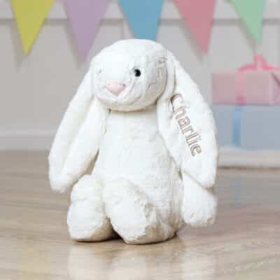 Personalised on ear Jellycat large bashful bunny soft toy Baby Shower Gifts 2