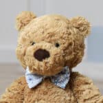 Personalised Jellycat small bumbly bear with Liberty London blue star bow tie Christmas Gifts 5