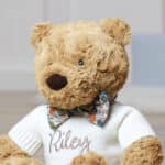 Personalised Jellycat small bumbly bear with Liberty London woodland bow tie Christmas Gifts 7