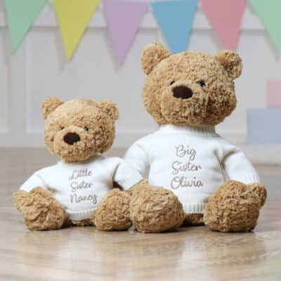 Personalised Jellycat bumbly bear small and medium twinning teddies siblings set for brothers and sisters For Siblings 2