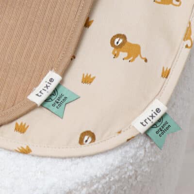 Personalised Trixie Lively Lion 2 pack newborn bibs Comforters and Soothers 2