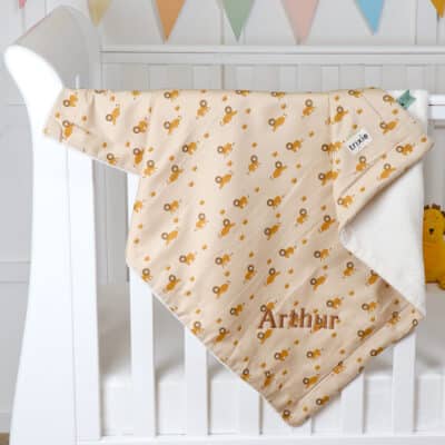 Personalised Trixie Lively Lion organic cotton fleece blanket Personalised Baby Blankets 2
