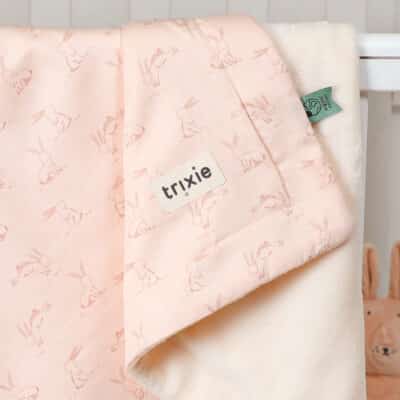Personalised Trixie Rosy Rabbit organic cotton fleece blanket Personalised Baby Blankets 2