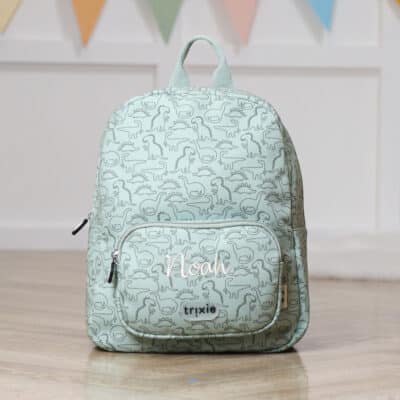 Personalised Trixie Daring Dino printed Backpack Backpacks and Rucksacks