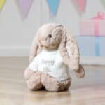 Personalised on ear and jumper Jellycat birthday beige bashful bunny Baby Shower Gifts 3