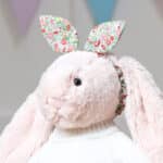 Personalised soft toy jumper and Liberty London Hello Kitty bunny ears scrunchie Christmas Gifts 6