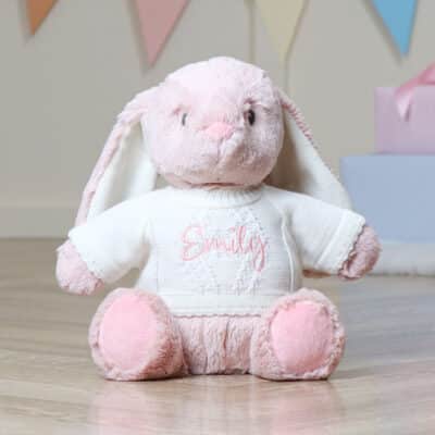 Personalised Aurora Ebba Dewey Rabbit Rose Pink Soft Toy Aurora