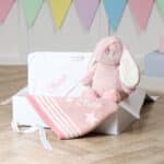 Personalised Ziggle star baby blanket, hooded towel and Aurora rabbit pink gift set Aurora 3
