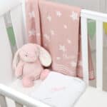 Personalised Ziggle star baby blanket, hooded towel and Aurora rabbit pink gift set Aurora 4