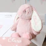 Personalised Ziggle star baby blanket, hooded towel and Aurora rabbit pink gift set Aurora 5