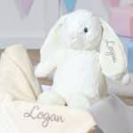 Personalised Ziggle star baby blanket and Aurora rabbit cream gift set Aurora 4