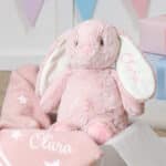 Personalised Ziggle star baby blanket and Aurora rabbit pink gift set Aurora 4