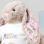 Personalised Jellycat blossom beige ‘petal’ bunny soft toy Birthday Gifts 8
