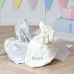 Personalised Jellycat bashful bunny cream soother and grey star blanket gift set Comforters and Soothers 3