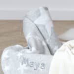 Personalised Jellycat bashful bunny cream soother and grey star blanket gift set Comforters and Soothers 5