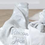Personalised Jellycat bashful bunny silver soother and grey star blanket gift set Comforters and Soothers 5