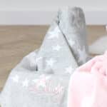 Personalised Jellycat bashful bunny pale pink soother and grey star blanket gift set Comforters and Soothers 5