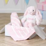 Personalised Jellycat pink bashful bunny and ziggle striped baby blanket gift set Gift Sets 3