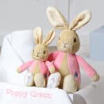 Toffee Moon personalised luxury pointelle blanket and Flopsy Bunny soft toy Characters 6
