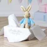 Toffee Moon personalised luxury pointelle blanket and Peter Rabbit soft toy Characters 5