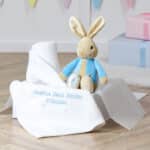 Toffee Moon personalised luxury pointelle blanket and Peter Rabbit soft toy Characters 6