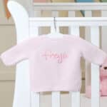Personalised Toffee Moon petal pink bubble cardigan Baby Wear 3