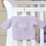 Personalised Toffee Moon lilac bubble cardigan Baby Wear 3