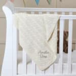 Toffee Moon personalised cream luxury cable baby blanket Birthday Gifts 3
