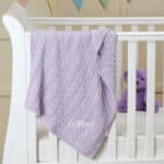 Toffee Moon personalised lilac luxury cable baby blanket Birthday Gifts 3
