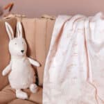 Personalised Trixie Rosy Rabbit organic cotton fleece blanket Personalised Baby Blankets 4