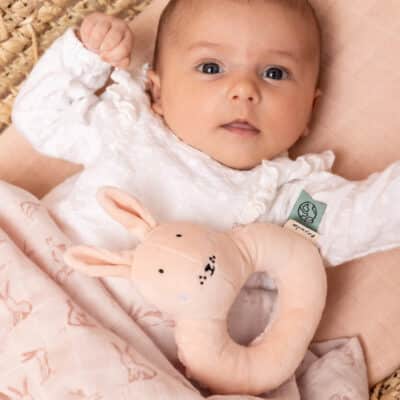 Personalised Trixie Rosy Rabbit 3 pack muslin cloths Comforters and Soothers 2