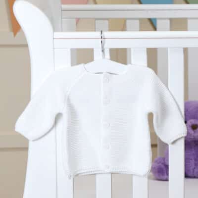Personalised Toffee Moon white bubble cardigan Baby Wear 2