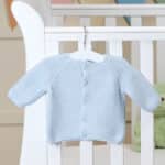 Personalised Toffee Moon pale blue bubble cardigan Baby Wear 4