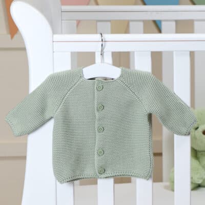 Personalised Toffee Moon olive green bubble cardigan Baby Wear 2