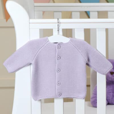 Personalised Toffee Moon lilac bubble cardigan Baby Wear 2