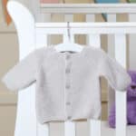 Personalised Toffee Moon glacier grey bubble cardigan Baby Wear 4