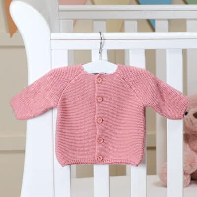 Personalised Toffee Moon blush bubble cardigan Baby Wear 2