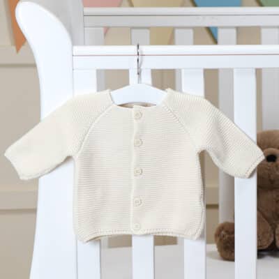 Personalised Toffee Moon cream bubble cardigan Baby Wear 3