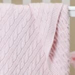 Toffee Moon personalised petal pink luxury cable baby blanket Birthday Gifts 5