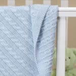 Toffee Moon personalised pale blue luxury cable baby blanket Birthday Gifts 5
