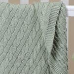 Toffee Moon personalised olive green luxury cable baby blanket Birthday Gifts 5
