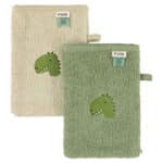 Personalised Trixie Aura Dino 2 pack washcloths Bath Time 5
