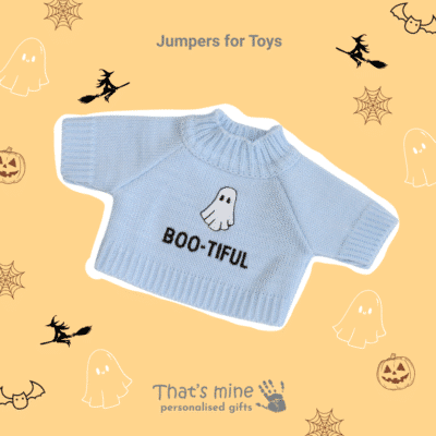 Halloween ‘Boo-tiful’ Jumpers to fit Jellycat, Keel, Steiff, Mood Bears, Care Bears medium 31cm soft toys Halloween Gifts