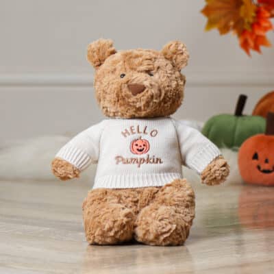 Jellycat bartholomew bear medium teddy with Halloween jumper Halloween Gifts